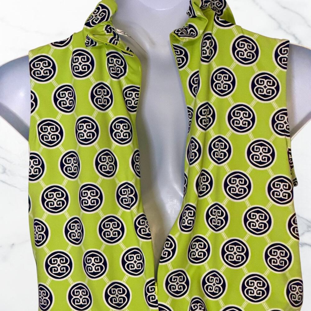 Lulu B Sleeveless Jumpsuit XL Lime Green Resort Wide Leg Paquette Fish Belt - Picture 7 of 12